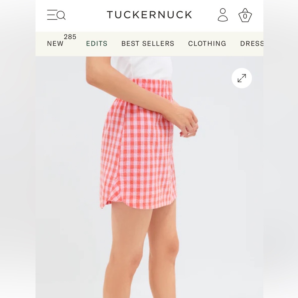 Tuckernuckck Orange and Pink Seersucker Frankie Mini Skirt